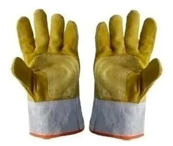Guantes Cuero Descarne Trabajo Puño Corto Reforzado - Imagen 2