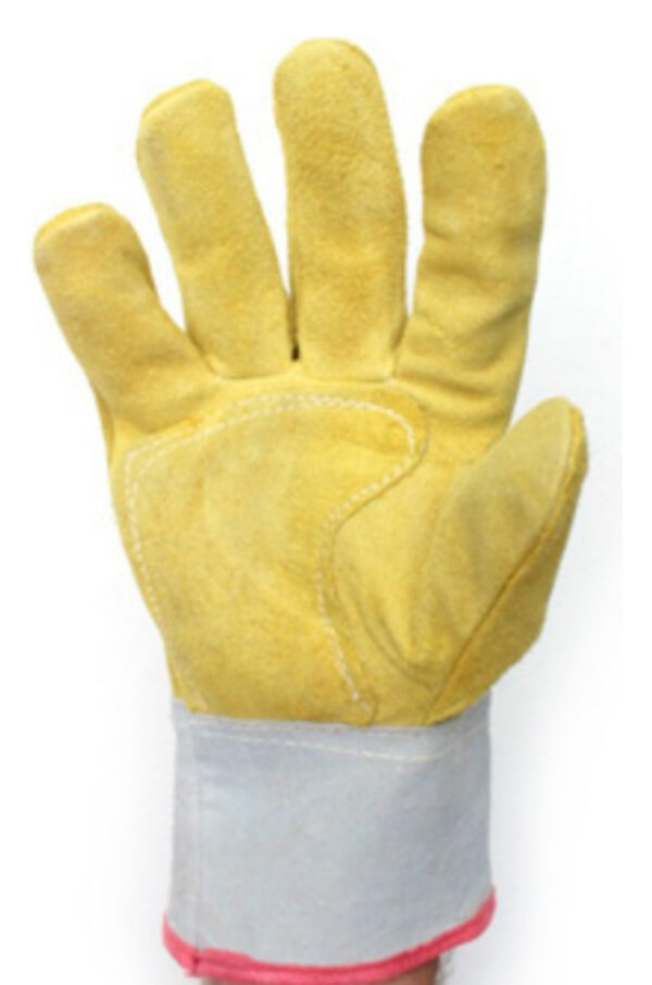 Guantes Cuero Descarne Trabajo Puño Corto Reforzado