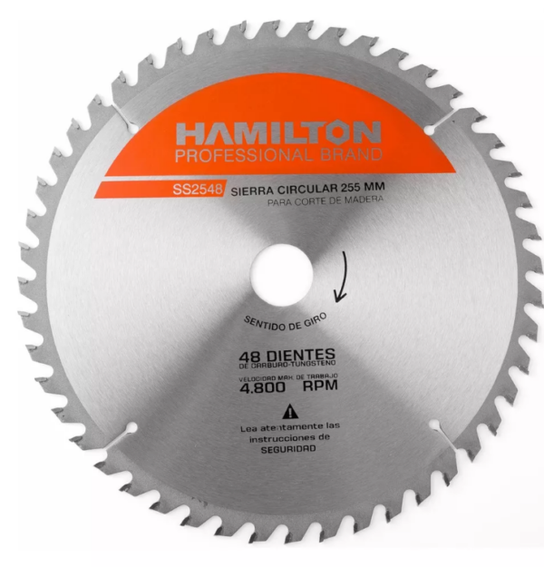 Disco Sierra Circular 48 Dientes 255mm Hamilton